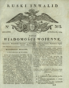 Ruski Inwalid czyli wiadomości wojenne. 1817, nr 303 (27 grudnia)