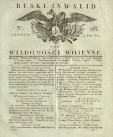 Ruski Inwalid czyli wiadomości wojenne. 1817, nr 28 (3 lutego)