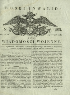 Ruski Inwalid czyli wiadomości wojenne. 1818, nr 269 (19 listopada)