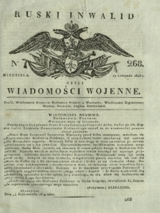 Ruski Inwalid czyli wiadomości wojenne. 1818, nr 268 (17 listopada)