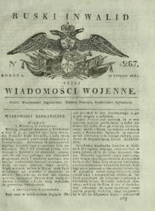 Ruski Inwalid czyli wiadomości wojenne. 1818, nr 267 (16 listopada)
