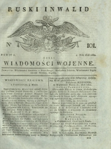 Ruski Inwalid czyli wiadomości wojenne. 1818, nr 101 (4 maja)