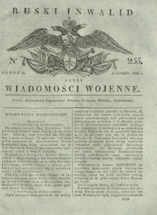 Ruski Inwalid czyli wiadomości wojenne. 1818, nr 255 (2 listopada)