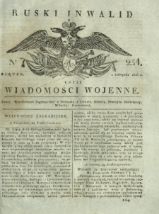 Ruski Inwalid czyli wiadomości wojenne. 1818, nr 254 (1 listopada)