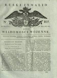 Ruski Inwalid czyli wiadomości wojenne. 1818, nr 107 (11 maja)