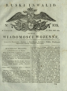 Ruski Inwalid czyli wiadomości wojenne. 1818, nr 109 (14 maja)