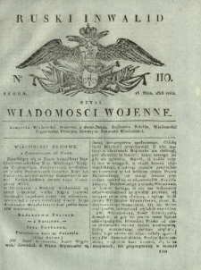Ruski Inwalid czyli wiadomości wojenne. 1818, nr 110 (15 maja)