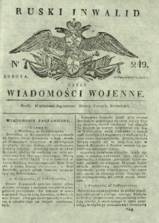 Ruski Inwalid czyli wiadomości wojenne. 1818, nr 249 (20 października)