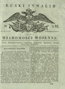 Ruski Inwalid czyli wiadomości wojenne. 1818, nr 248 (25 października)