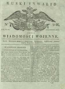 Ruski Inwalid czyli wiadomości wojenne. 1818, nr 246 (23 października)