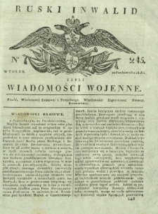Ruski Inwalid czyli wiadomości wojenne. 1818, nr 245 (22 października)