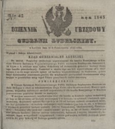 Dziennik Urzędowy Guberni Lubelskiey 1845, Nr 42 + dodatek I + dodatek II