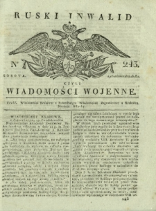 Ruski Inwalid czyli wiadomości wojenne. 1818, nr 243 (19 października)