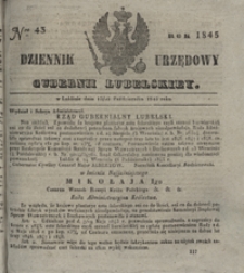 Dziennik Urzędowy Guberni Lubelskiey 1845, Nr 43 + dodatek I + dodatek II