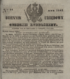 Dziennik Urzędowy Guberni Lubelskiey 1845, Nr 44 + dodatek I + dodatek II