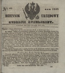 Dziennik Urzędowy Guberni Lubelskiey 1845, Nr 46 + dodatek I + dodatek II