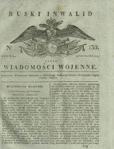 Ruski Inwalid czyli wiadomości wojenne. 1818, nr 139 (19 czerca)