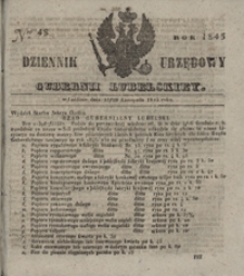 Dziennik Urzędowy Guberni Lubelskiey 1845, Nr 48 + dodatek I + dodatek II