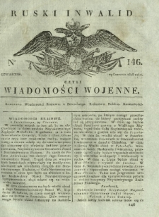 Ruski Inwalid czyli wiadomości wojenne. 1818, nr 146 (27 czerwca)