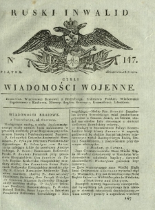 Ruski Inwalid czyli wiadomości wojenne. 1818, nr 147 (28 czerwca)