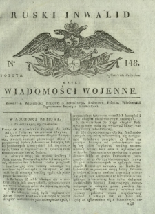 Ruski Inwalid czyli wiadomości wojenne. 1818, nr 148 (29 czerwca)