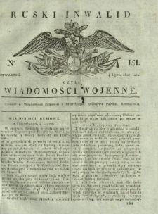 Ruski Inwalid czyli wiadomości wojenne. 1818, nr 151 (4 lipca)