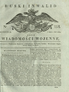 Ruski Inwalid czyli wiadomości wojenne. 1818, nr 154 (7 lipca)