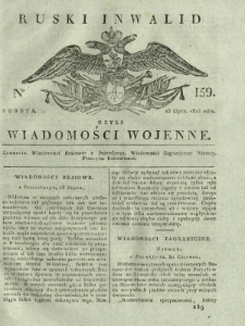 Ruski Inwalid czyli wiadomości wojenne. 1818, nr 159 (13 lipca)