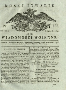 Ruski Inwalid czyli wiadomości wojenne. 1818, nr 161 (16 lipca)