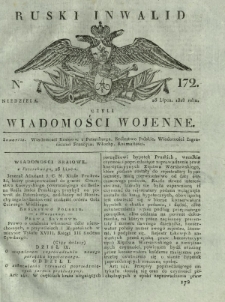 Ruski Inwalid czyli wiadomości wojenne. 1818, nr 172 (28 lipca)