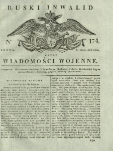 Ruski Inwalid czyli wiadomości wojenne. 1818, nr 174 (31 lipca)