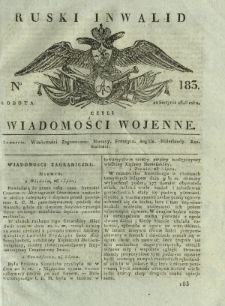 Ruski Inwalid czyli wiadomości wojenne. 1818, nr 183 (10 sierpnia)
