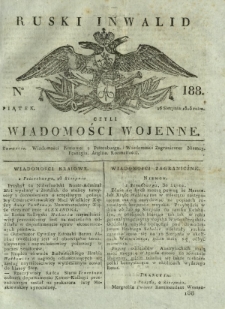Ruski Inwalid czyli wiadomości wojenne. 1818, nr 188 (16 sierpnia)