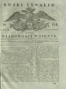 Ruski Inwalid czyli wiadomości wojenne. 1818, nr 194 (23 sierpnia)