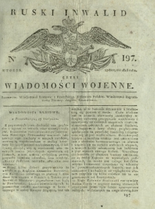 Ruski Inwalid czyli wiadomości wojenne. 1818, nr 197 (27 sierpnia)