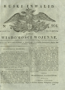 Ruski Inwalid czyli wiadomości wojenne. 1818, nr 201 (31 sierpnia)