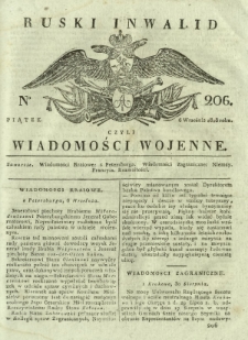 Ruski Inwalid czyli wiadomości wojenne. 1818, nr 206 (6 września)
