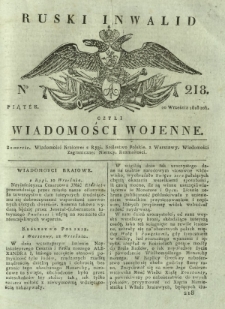 Ruski Inwalid czyli wiadomości wojenne. 1818, nr 218 (20 września)