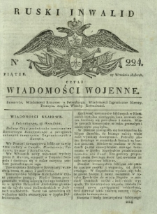 Ruski Inwalid czyli wiadomości wojenne. 1818, nr 224 (27 września)