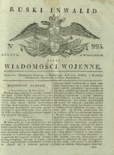 Ruski Inwalid czyli wiadomości wojenne. 1818, ne 225 (28 września)