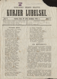 Kurjer Lubelski R. 1, Nr 1 (sobota, 18 (30) grudnia 1865)