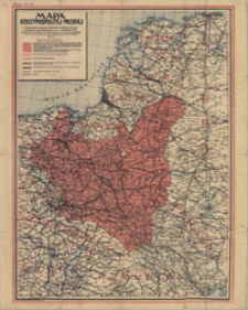 Mapa Rzeczypospolitej Polskiej z granicami według Traktatu Wersalskiego z Niemcami z d. 28 czerwca 1919 r., według postanowień Rady Ambasadorów w Paryżu z d. 28 lipca 1920 r. [...] i według układów w Rydze z R.S.F.R.S. w październiku 1920 r.