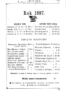 Kalendarz Lubelski Na Rok Zwyczajny 1897, R. 29
