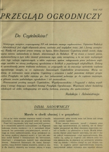 Przegląd Ogrodniczy R. 12, Nr 1 (1929)