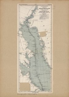 Originalkarte der Trift der Amerikanischen Nordpolar-Expedition unter Kapitän C. F. Hall 1872/3 : von 80° bis 53° [...] Kenntniss von West-Grönland und dem Arktischen Nordost-Amerika in 1873