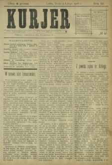 Kurjer / redaktor i wydawca Stanisław Korczak. - R. 3, nr 41 (19 lutego 1908)