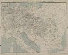 Eisenbahn - Routen - Karte von Mittel - Europa