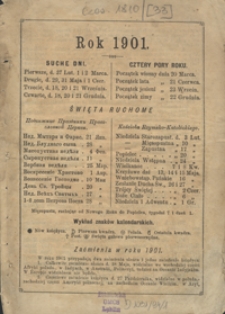 Kalendarz Lubelski Na Rok Zwyczajny 1901, R. 33