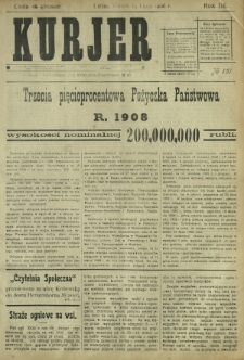 Kurjer / redaktor i wydawca Stanisław Korczak. - R. 3, nr 157 (14 lipca 1908)