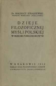 Dzieje filozoficznej myśli polskiej w okresie porozbiorowym. T. 1, Od rozbiorów do roku 1831